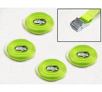 Hi Vis Cambuckle Tie Down Straps 25MM 450KG 5 Metre x4 (Lashing Strap Secure Hold)