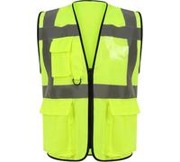 Hi-Vis Executive Safety Vest with Reflective Strips - High Visibility Work Vest (Yellow, 3XL)