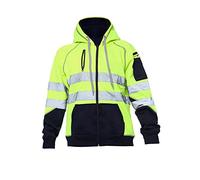 Hi Vis Hoodie High Visibility 3 Zip Work Hoodies For Men Hi Viz Hoodies for Men -Yellow-Navy-5XL