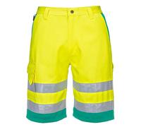 Portwest L043 Hi-Vis Lightweight Polycotton Shorts Durable Pants - Yellow Teal