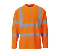 Portwest Hi-Vis T-Shirt Long Sleeves Orange Size: M Colour: Orange, Si M