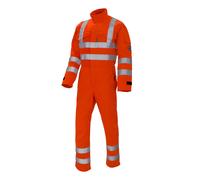 Hi-Vis Orange FR Arc Flash Men's Coverall Pegdev Orange L