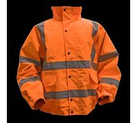 Hi-Vis Orange Jacket with Quilted Lining & Elasticated Waist - Large