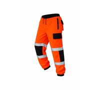 Hi Vis Orange Workwear Cargo Trousers High Vis Pants for Men Multi Pocket Reflective Safety Joggers Fleece Work Pants Hi Viz Joggers (UK, Alpha, XL, Regular, Regular, Standard, Orange Navy)