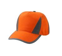 Hi Vis Reflective Baseball Cap Mens High Visibility Safety Hat Adjustable Work Cap Outdoor Security Construction Hi Viz Peak Cap One Size (Orange)