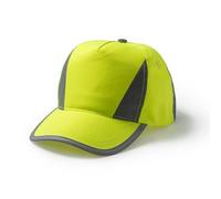 Hi Vis Reflective Baseball Cap Mens High Visibility Safety Hat Two Tone Adjustable Work Cap Outdoor Security Construction Hi Viz Peak Cap (Yellow)