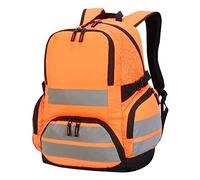 Hi Vis SH7702 Shugon London Pro Hi-Vis Backpack Bag Adjustable Padded Shoulder Straps and Webbed Carrying Handle (Hi Vis Orange)