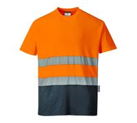 Hi-Vis T-Shirt Portwest S173 Short Sleeve Cotton Comfort Contrast Workwear
