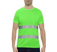 Hi Vis T Shirt Short Sleeve Work Safety Shirts Outdoor Construction Environmental Reflective Work Clothes Crew Neck High Visibility Workwear Tops 01-Green 3XL