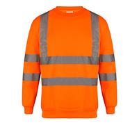 hi vis t Shirts High Viz Visibility Long Sleeve Safety Work Reflective Polo T Shirt EN20471 Class3 (XS-8XL) (as8, Alpha, l, Regular, Regular, Orange, L)