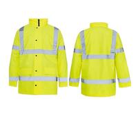 Hi Vis Traffic Jacket Waterproof High Visibility Padded Parka Coat Safety Security Workwear Winter Reflective Protective PPE Jacket Men Women Yellow M