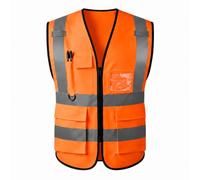 Hi Vis Vests for Women Men High Visibility Reflective Safety Security Vest with Pockets Zipper Front Meets ANSI/ISEA Standards