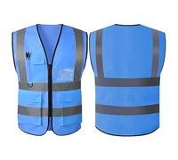 Hi Vis Vests for Women Men High Visibility Reflective Safety Security Vest with Pockets Zipper Front Meets ANSI/ISEA Standards