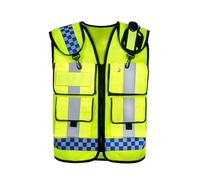 Hi Vis Vests, Reflective Vest Grid Pattern On-Duty Traffic Command Multi-Pocket Quick-Dry(Color 1)