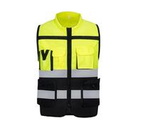 Hi Vis Vests, Reflective Vest Grid Pattern On-Duty Traffic Command Multi-Pocket Quick-Dry(Color 17)
