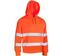 Hi Vis Visibility Safety Work Hoodie | Hooded Sweatshirt Top | 2 Tone and Plain (M, Orange(ORG))