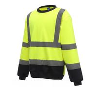 Hi-Vis Viz Sweatshirt Yoko Orange Yellow Black or Blue Workwear Jumper