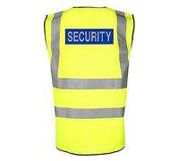 Hi Vis Viz Vest with a Reflective Security Badge Small Yellow