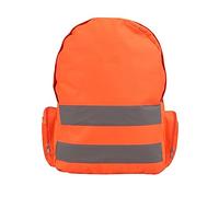 REAL LIFE FASHION LTD Hi Vis Viz Waterproof Backpack Work Use Utility Rucksack High Visibility Safety Lightweight Reflective Stripe Strap Bag Cycling Hiking Walking Sports Classic Daypack (Orange)