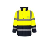 Hi Vis Waterproof Parka Jacket for Men - Reflective Safety Work Coat, Insulated High Visibility Winter Jacket with Hood, Heavy Duty 300D - Yellow, Orange, Black (S-4XL)