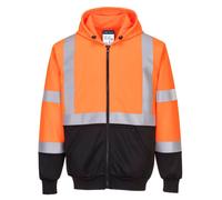 Hi Vis Zipped Hoodie Contrast hoody safey coat ppe workwear size portwest B315