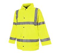 Hi Viz Hi Vis High Visibility 300D Quilted Waterproof 3/4 Length Parka Coat - Yellow 2XL Fits Chest 116-124cm Height 118-194cm - Conforms to EN471:2003 with VizLite Technology.