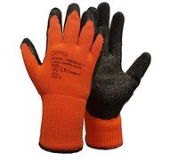 HI VIZ Orange Black Thermal Winter Work Gloves Latex Gripper Builders Roofing Outdoor Warm Thick Knitted Work Glove (Size-XL/10) By SupremeTTF