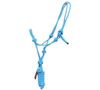Hi-Viz Reflective Rope Headcollar with Lead Rope Se Fully Adjustable (Cob, Baby Blue)
