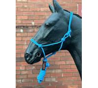 Hi-Viz Reflective Rope Headcollar with Lead Rope Se Fully Adjustable (Pony, Baby Blue)