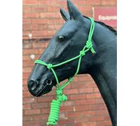 Hi-Viz Reflective Rope Headcollar with Lead Rope Se Fully Adjustable (Shetland, Green)