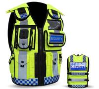 Hi Viz Security Vest Dog Handler Tactical Safety Enforcement CCTV Jackets Adults One Size Fits All (UK, Alpha, One Size, Regular, Regular, Event Staff, Hiviz With Blue Dots)