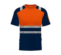 Hi Viz Vis High Visibility Dri Fit Short Sleeves T Shirts Reflective Tape Safety Hi Vis Round Crew Neck Security Work Lightweight Breathable Workwear Tops Road Works Great Comfort & Retroreflective