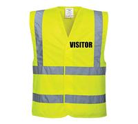 Hi Viz Vis Vests Visitor Safety High Visibility Building Site Workwear, 3XL, Yellow