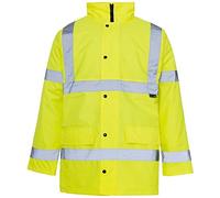 Hi Viz Vis Waterproof Storm Padded Parka Jacket Mens Coat (Yellow, 5XL)