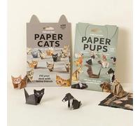 Hi-Y2Kgirls 3D Origami Kit, DIY Paper Cats Origami Kit，Papercraft Kit 3D Handmade Origami Paper for Beginner Handmade Home Decoration Gift (cat+Dog)