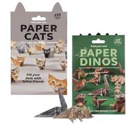 Hi-Y2Kgirls 3D Origami Kit, DIY Paper Cats Origami Kit，Papercraft Kit 3D Handmade Origami Paper for Beginner Handmade Home Decoration Gift (cat+Dinosaur)