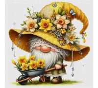 Hi-Y2Kgirls Gnome Stamped Cross Stitch Kits- 11CT Cross Stitch Kits for Beginners Adults Needlepoint Cross-Stitch, Gnome Patterns Needlecrafts Embroidery Kits Arts Crafts