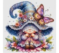 Hi-Y2Kgirls Gnome Stamped Cross Stitch Kits-Butterfly 11CT Cross Stitch Kits for Beginners Adults Needlepoint Cross-Stitch, Gnome Patterns Needlecrafts Embroidery Kits Arts Crafts