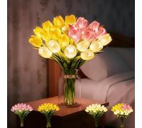 Hi-Y2Kgirls Radiant Romantic Tulip Light, 15 Pcs Twinkling Real Touch Tulips Lamp, Flower Lights for Mother's Home Kitchen Wedding Dining Table Decor (Mix)
