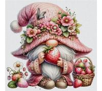 Hi-Y2Kgirls Strawberry Gnome Stamped Cross Stitch Kits- 11CT Cross Stitch Kits for Beginners Adults Needlepoint Cross-Stitch, Gnome Patterns Needlecrafts Embroidery Kits Arts Crafts