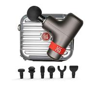 Hi5 General 10347 Portable Vibration Mini Massage Gun with 6 Levels Speeds, 6 Attachement Heads, Hard Case, Charcoal Grey