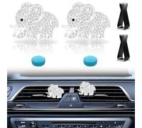 HIAHXC 2 Pcs Car Air Freshener Vent Clip, Cute Elephant Print Car Vent Clips Universal Car Fresheners Vent Clips Bling Car Accessories for Women