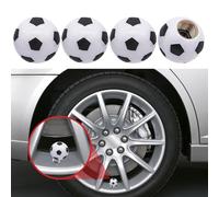 HIAHXC 4Pcs Dust Caps for Car Tyres Universal Tyre Valve Caps with Football Design Tire Valve Stem Caps Car Decoration for Car Moto Bicycle(Football)