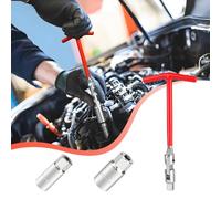 HIAHXC Spark Plug Socket Professional T-Handle Spark Plug Removal Tool Stainless Steel Spark Plug Socket Set that Turns 360 Degrees Flexible Spark Plug Spanner