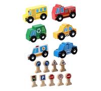 HIAKDOFT 1 Box Wooden Mini Traffic Road Signs for Early Education with Smooth Surface Safe Material and Creative Pretend Play to Learn Road Safety Rules and Enhance Social Interaction