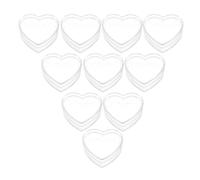 HIAKDOFT 10 Pcs Heart Shaped Candy Boxes with Lid, Plastic Sweet Containers 64X54X30Mm for Valentine’S Day, Wedding Favors, DIY Jewelry Trinket Storage
