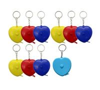 HIAKDOFT 10 Pcs Retractable Heart-shaped Tape Measure 1.5m with Key Ring Body Measuring Tape for Sewing Tailoring and Anthropometry Random Colors