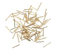 HIAKDOFT 100 Pcs Pure Brass Round Head Nails Vintage Gold Furniture Accessories for Upholstery DIY Wooden Boxes Decorative Tacks with Strong Fastening Function