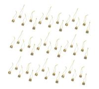 HIAKDOFT 1000pcs Glass Christmas Caps Ceramic Ornament Tops Round Christmas Caps Metal Ornament Toppers Porcelain Glass Hangers Holiday Decor Golden