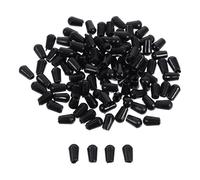 HIAKDOFT 100pcs Black 3.5mm Plastic Protective Caps for Clothes Hangers Wire Screw Covers Clothes Hanger Organizer Sleeves for Metal Hooks Storage and Drying